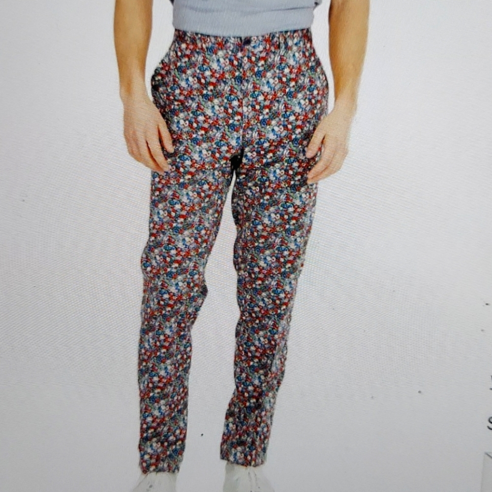 Men's slim-fit floral pant 👖